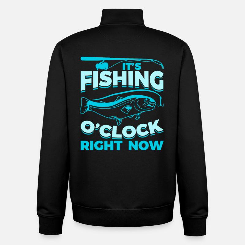 Dicton de pêcheur - Sweat zippé unisexe en coton bio Stanley/Stella - noir