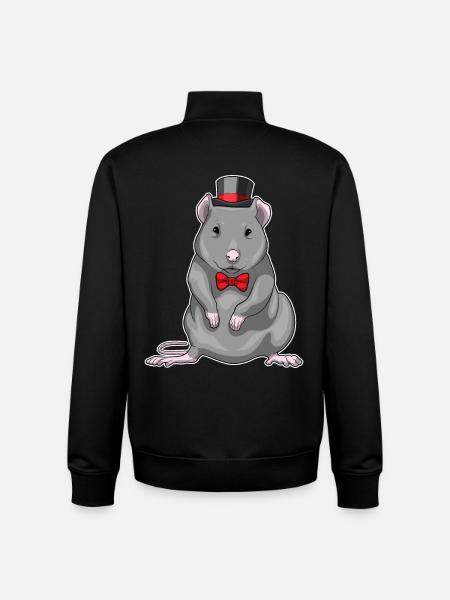 Rat Groom Top Hat Wedding - Unisex Organic Zip Sweatshirt by Stanley/Stella - black
