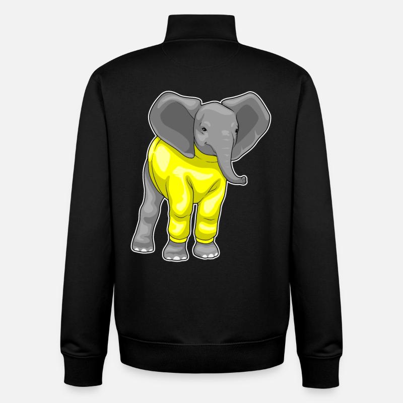 Elefant Winter Pullover - Unisex Organic Zip Sweatshirt von Stanley/Stella - Schwarz