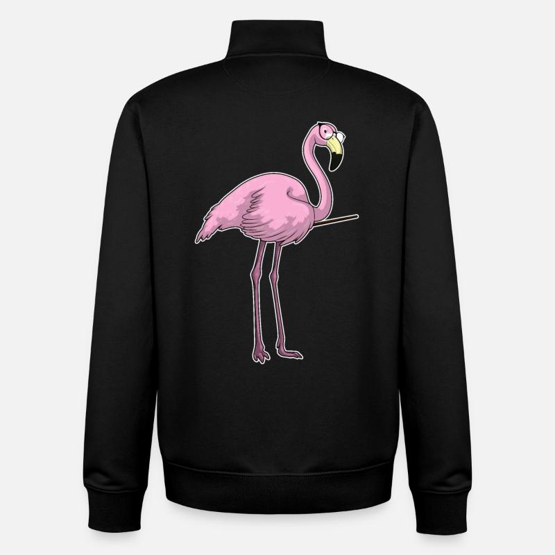 Flamingo Lehrer Pointer - Unisex Organic Zip Sweatshirt von Stanley/Stella - Schwarz