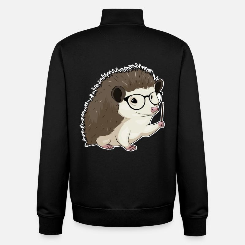 Pointeur d’enseignant hérisson - Sweat zippé unisexe en coton bio Stanley/Stella - noir