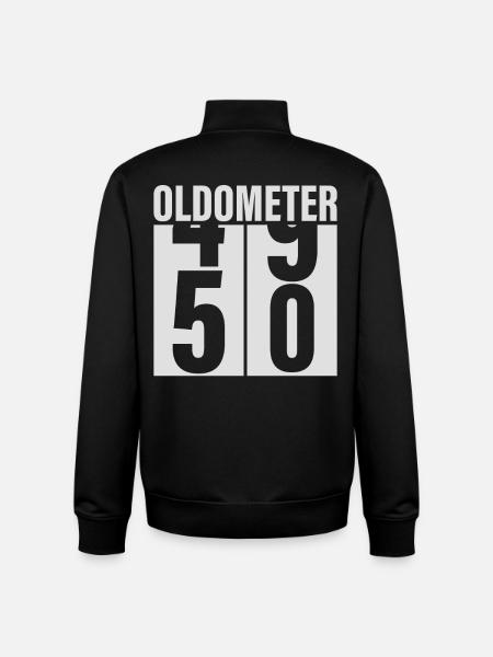 50th birthday Oldometer - Unisex Organic Zip Sweatshirt by Stanley/Stella - black