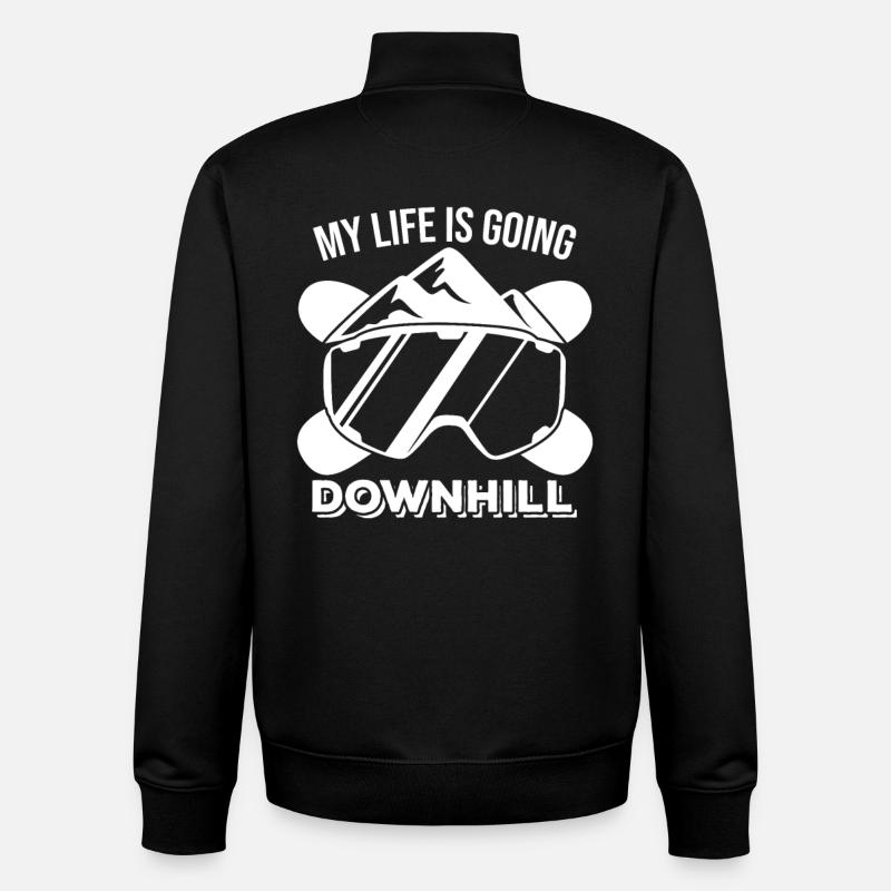 Ma vie se dégrade - Sweat zippé unisexe en coton bio Stanley/Stella - noir