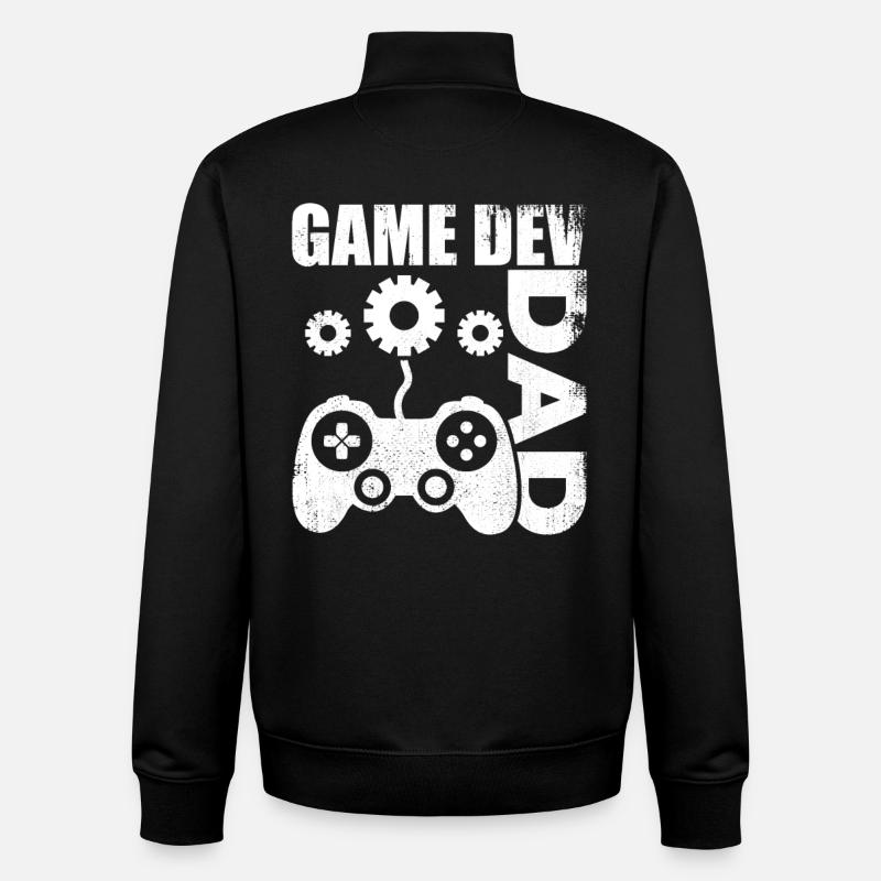Game Developer Dad - Unisex Organic Zip Sweatshirt by Stanley/Stella - black