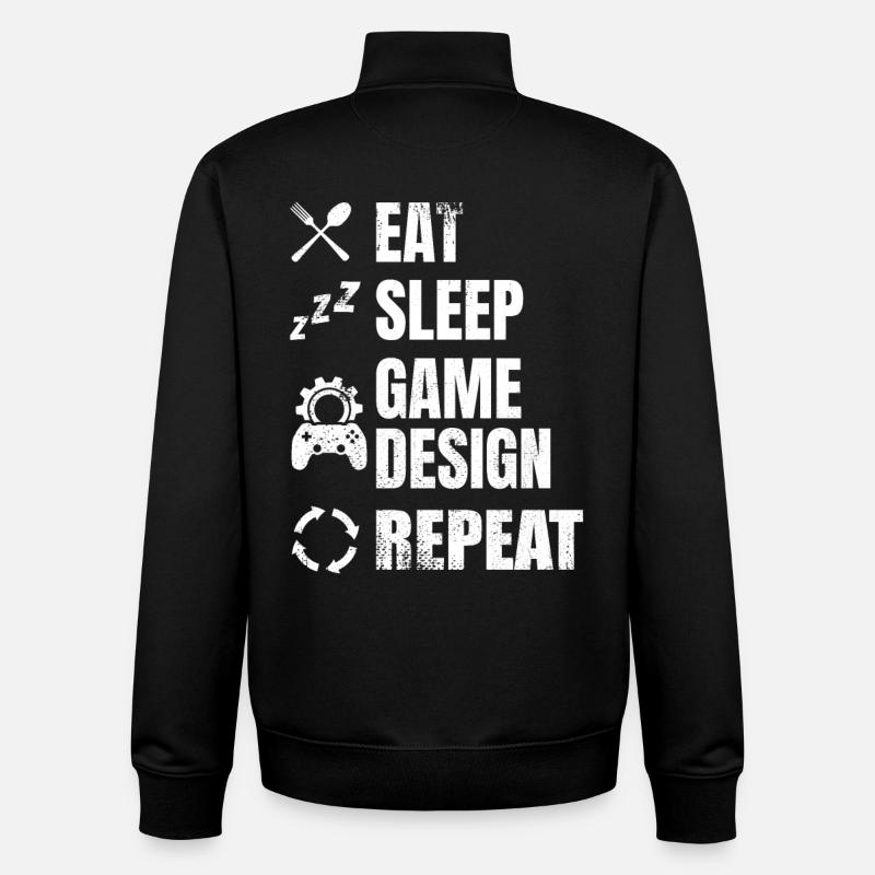 Game Designer Routine - Unisex Organic Zip Sweatshirt by Stanley/Stella - black