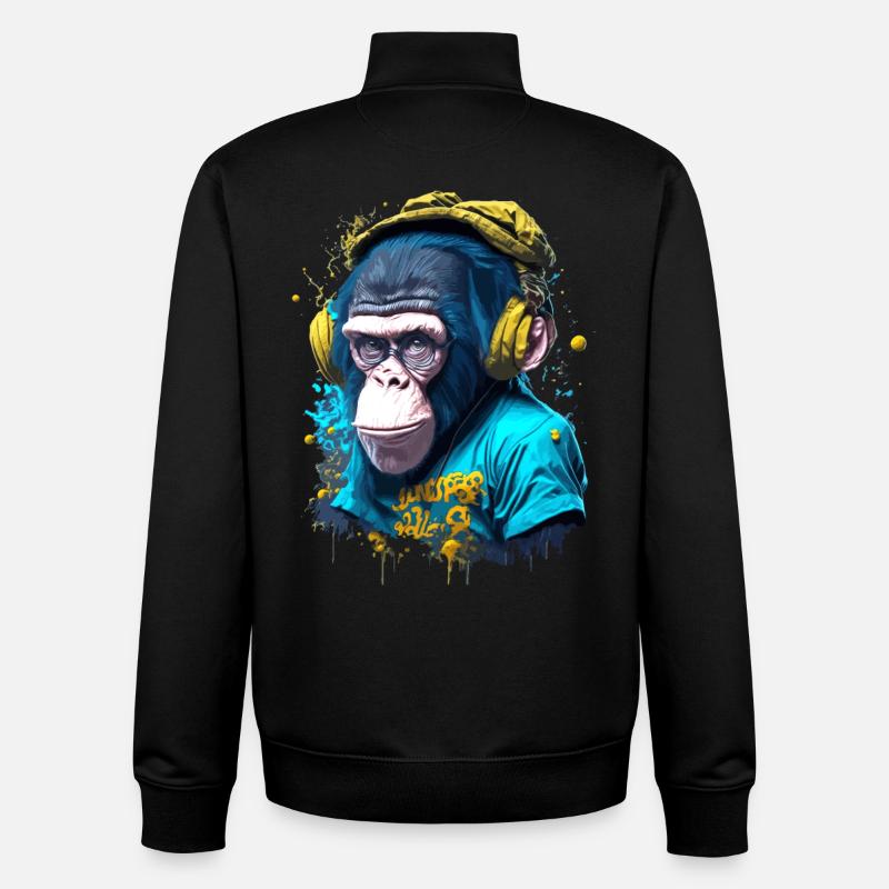 Iconic monkey - Unisex Organic Zip Sweatshirt by Stanley/Stella - black