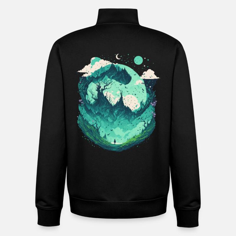 Fantasy Wonderland Fairytale Forest - Sweat zippé unisexe en coton bio Stanley/Stella - noir