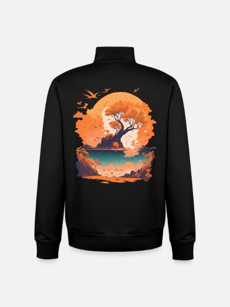 Pure nature Holiday Relaxation - Unisex Organic Zip Sweatshirt by Stanley/Stella - black