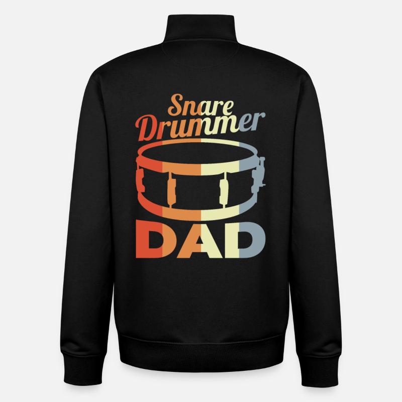 Père batteur - Sweat zippé unisexe en coton bio Stanley/Stella - noir