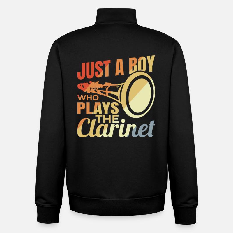 Young clarinet player - Unisex Organic Zip Sweatshirt by Stanley/Stella - black