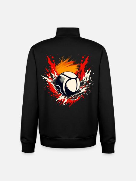 Volley-ball - Sweat zippé unisexe en coton bio Stanley/Stella - noir