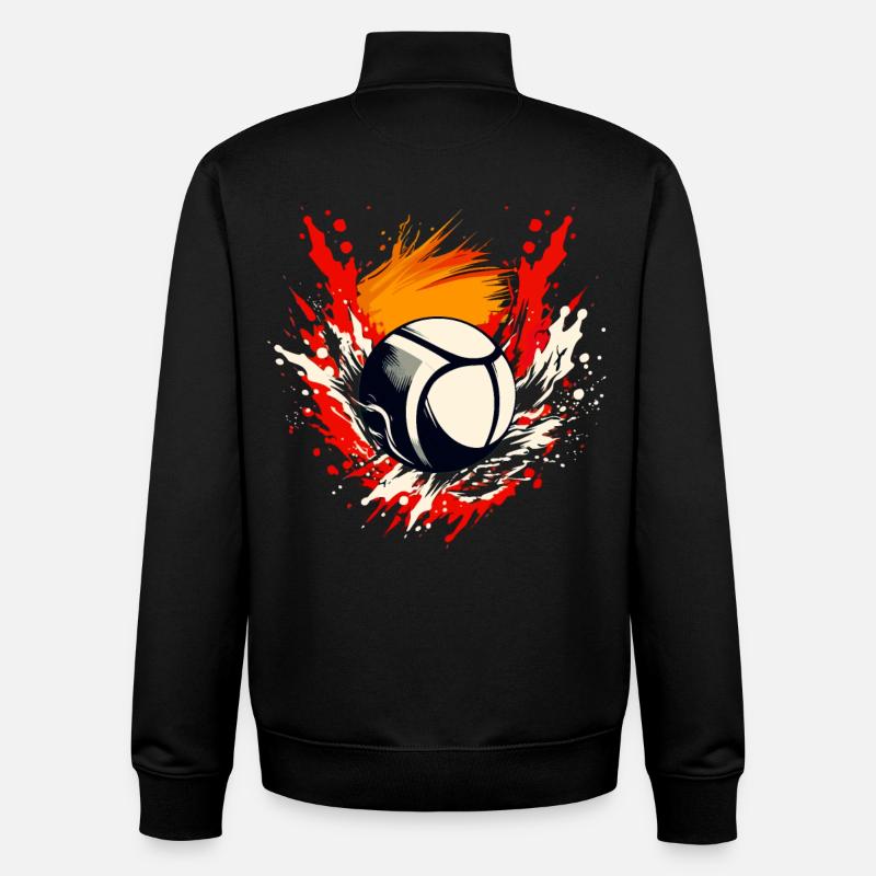 Volley-ball - Sweat zippé unisexe en coton bio Stanley/Stella - noir