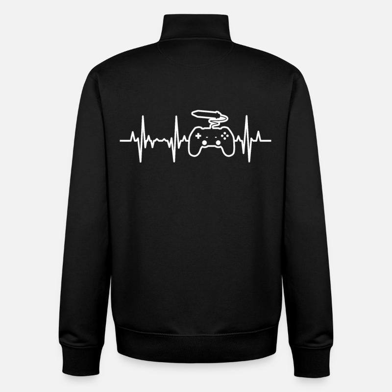 Game Design Herzlinie - Unisex Organic Zip Sweatshirt von Stanley/Stella - Schwarz