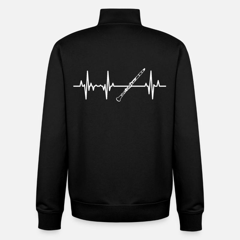 Clarinette Palpitations cardiaques - Sweat zippé unisexe en coton bio Stanley/Stella - noir