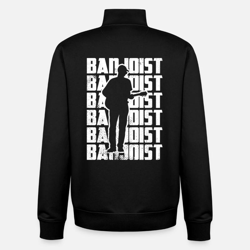 Banjoïste drôle - Sweat zippé unisexe en coton bio Stanley/Stella - noir