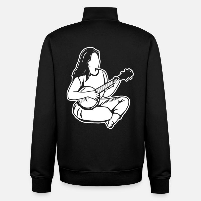 Banjo Mädchen - Unisex Organic Zip Sweatshirt von Stanley/Stella - Schwarz