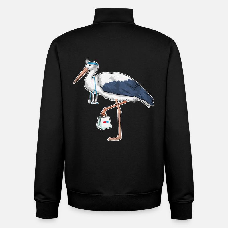 Storch Krankenschwester Stethoskop - Unisex Organic Zip Sweatshirt von Stanley/Stella - Schwarz
