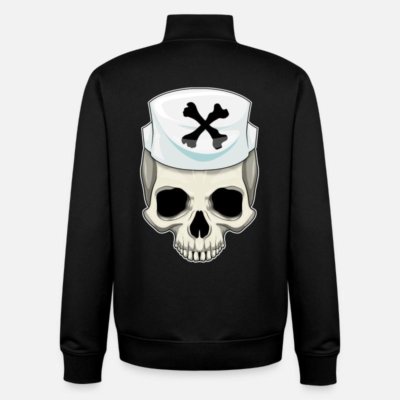 Infirmière crânienne - Sweat zippé unisexe en coton bio Stanley/Stella - noir