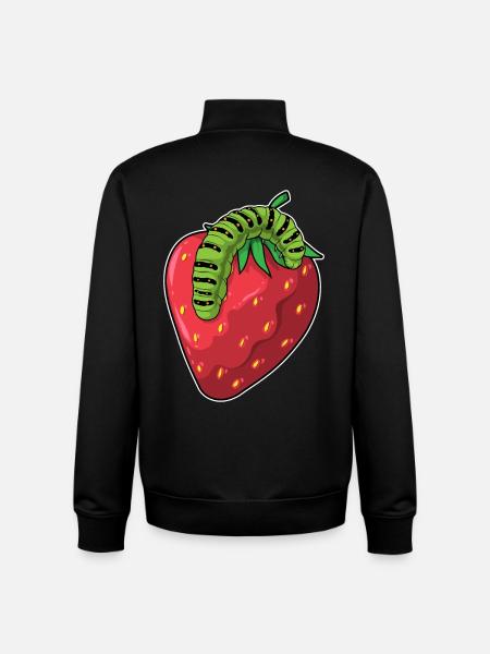 Fraise chenille - Sweat zippé unisexe en coton bio Stanley/Stella - noir