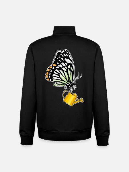 Butterfly watering can - Unisex Organic Zip Sweatshirt by Stanley/Stella - black