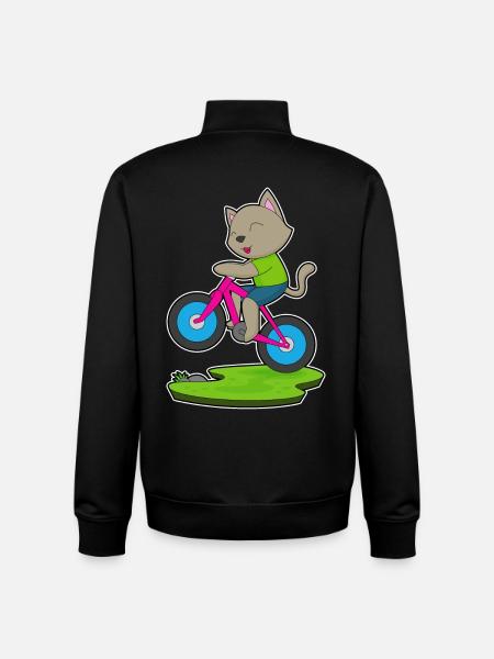Vélo chat - Sweat zippé unisexe en coton bio Stanley/Stella - noir
