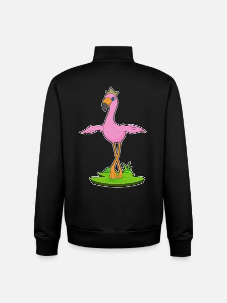Flamingo Crown - Unisex Organic Zip Sweatshirt by Stanley/Stella - black