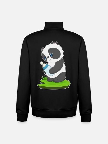 Lait de bébé Panda - Sweat zippé unisexe en coton bio Stanley/Stella - noir