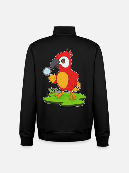 Parrot Detective Magnifier - Unisex Organic Zip Sweatshirt by Stanley/Stella - black