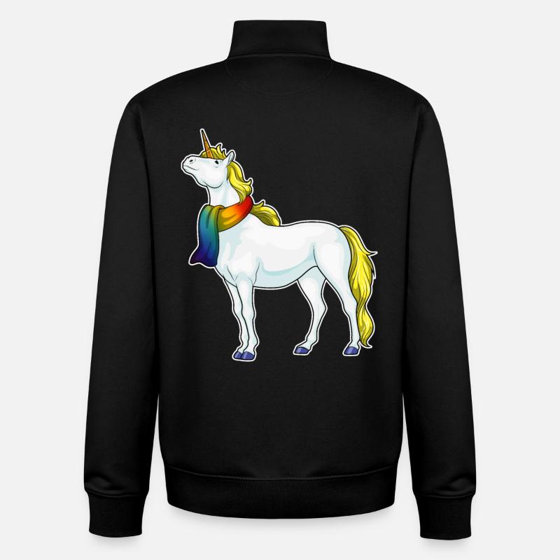 Einhorn Schal Regenbogen - Unisex Organic Zip Sweatshirt von Stanley/Stella - Schwarz