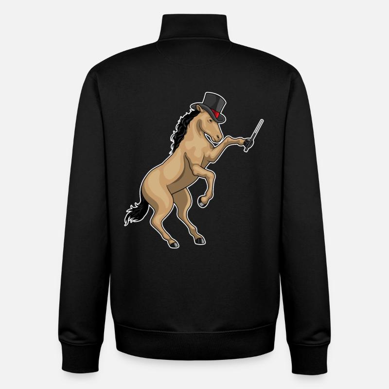 Baguette magique de cheval - Sweat zippé unisexe en coton bio Stanley/Stella - noir