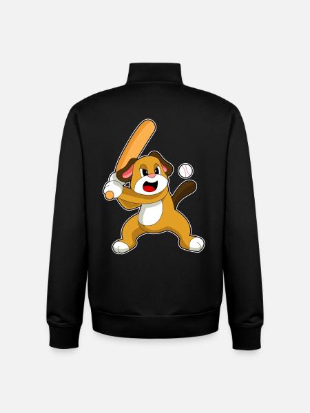 Chien Baseball Battes - Sweat zippé unisexe en coton bio Stanley/Stella - noir