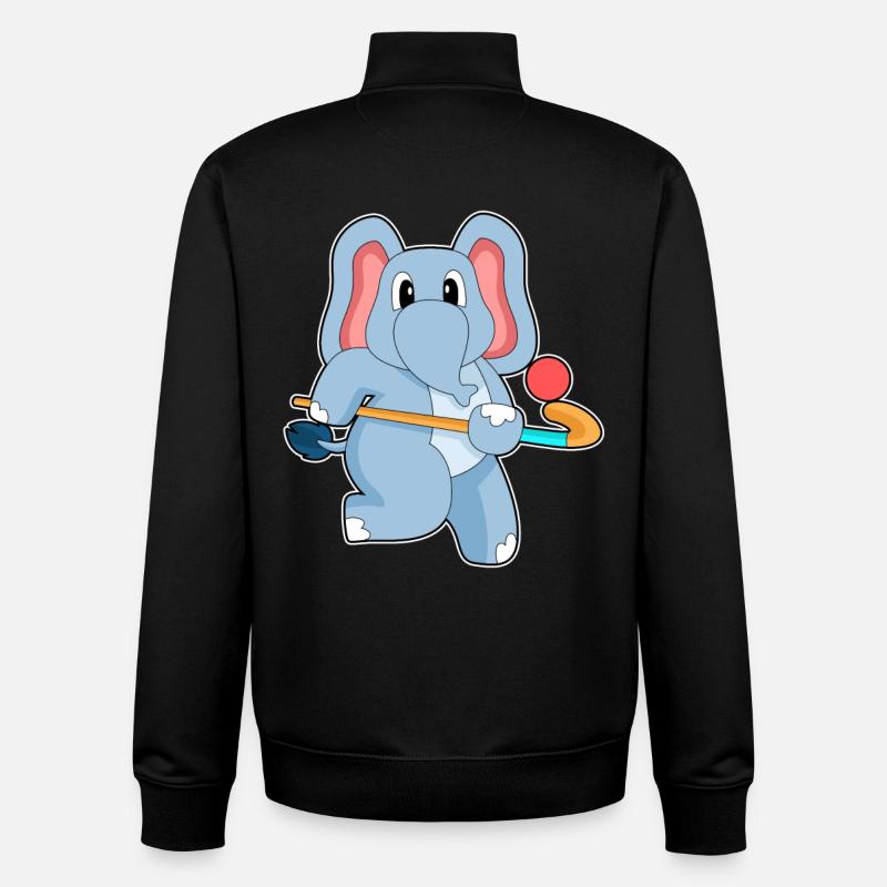 Elefant Feldhockey Feldhockeyschläger - Unisex Organic Zip Sweatshirt von Stanley/Stella - Schwarz