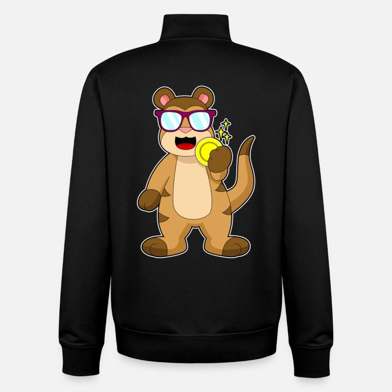 Erdmännchen Goldmünze - Unisex Organic Zip Sweatshirt von Stanley/Stella - Schwarz