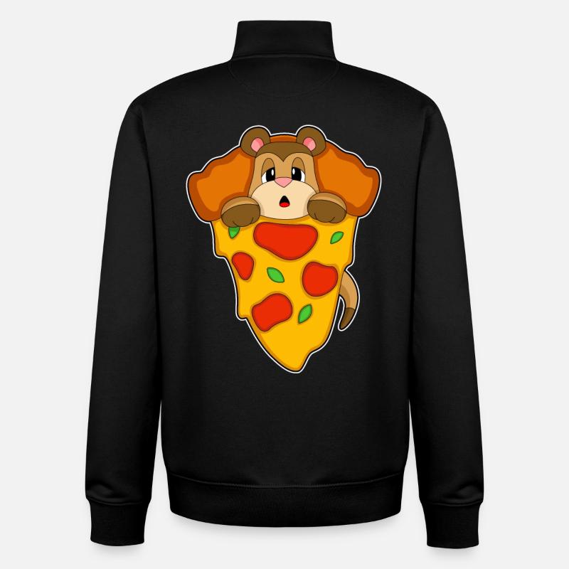 Erdmännchen Pizza - Unisex Organic Zip Sweatshirt von Stanley/Stella - Schwarz