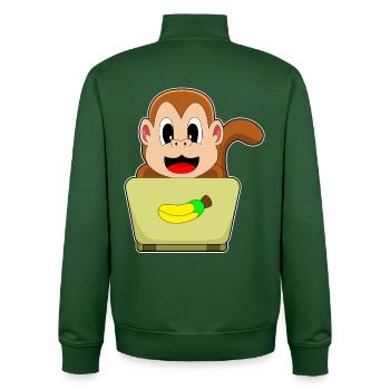 Ordinateur portable singe - Sweat zippé unisexe en coton bio Stanley/Stella - vert bouteille - Dos - AI Model Male 185 dark (185cm)
