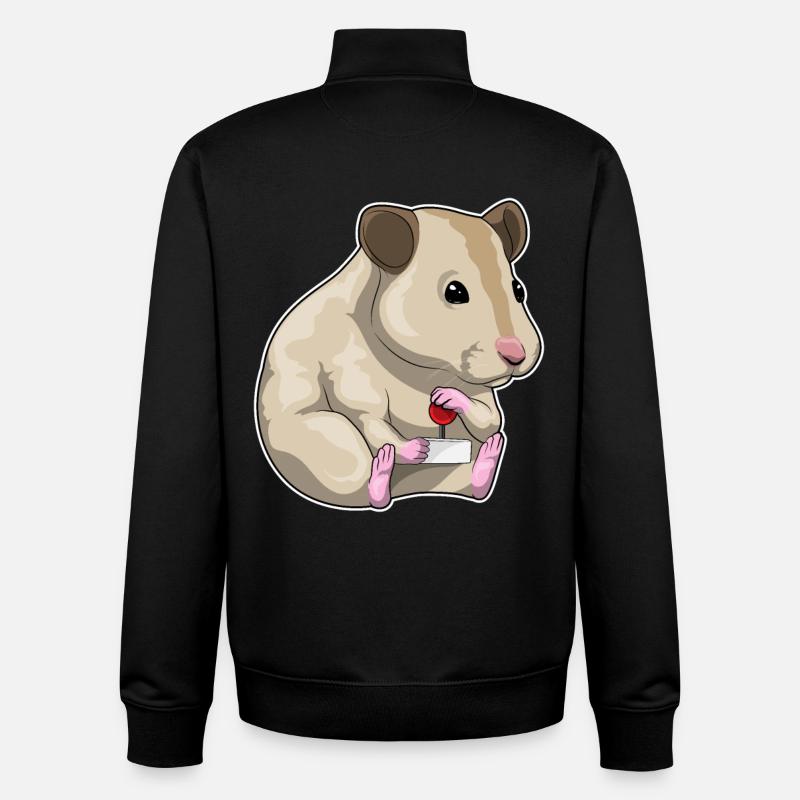 Hamster Gamer Contrôleur - Sweat zippé unisexe en coton bio Stanley/Stella - noir