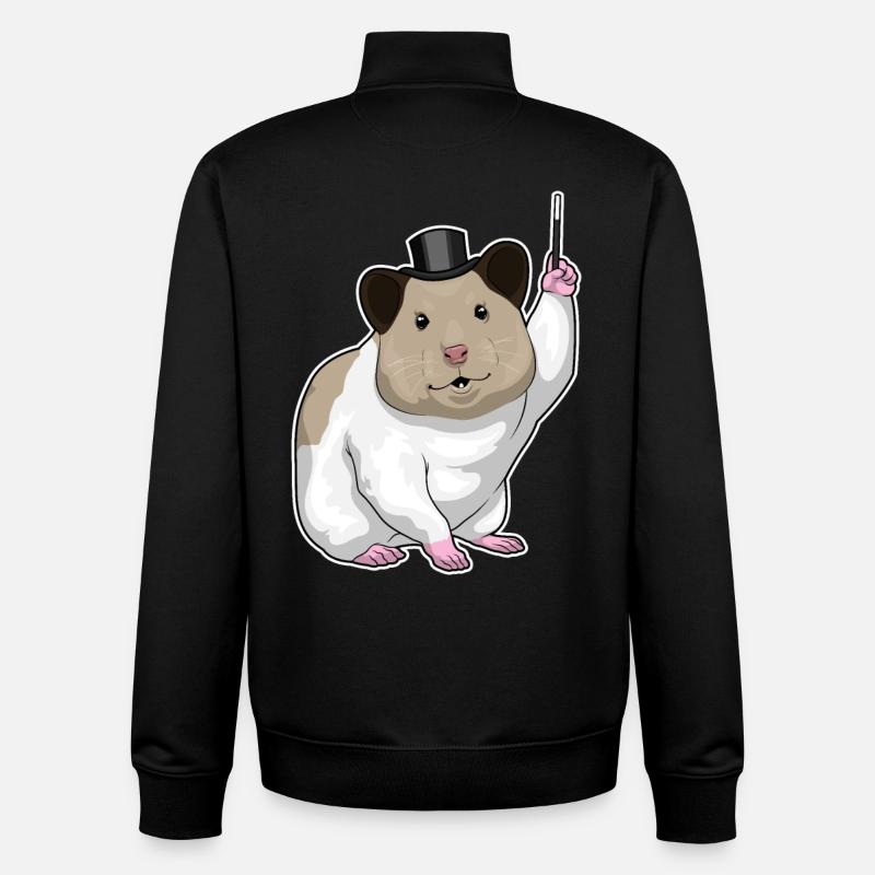 Hamster Wizard Wand - Unisex Organic Zip Sweatshirt by Stanley/Stella - black