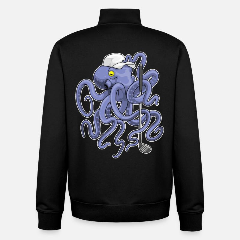 Krake Golf Golfschläger - Unisex Organic Zip Sweatshirt von Stanley/Stella - Schwarz