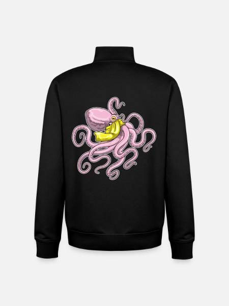 Echarpe de pieuvre - Sweat zippé unisexe en coton bio Stanley/Stella - noir