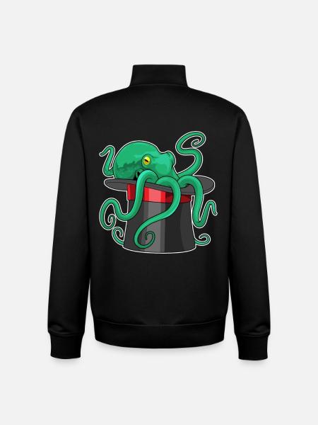 Octopus Wizard Cylindre - Sweat zippé unisexe en coton bio Stanley/Stella - noir
