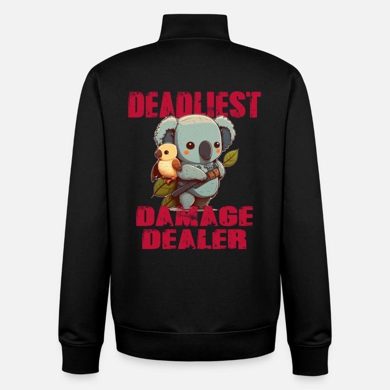 Tödlichster Schadenbringer Koalabär mit Vogel - Unisex Organic Zip Sweatshirt von Stanley/Stella - Schwarz