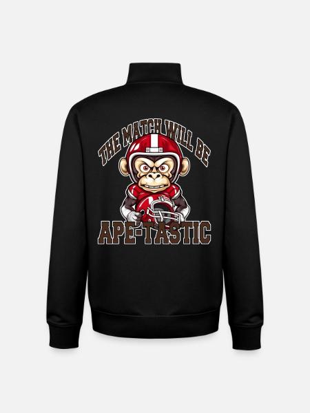 Ambitious Monkey Wishes an Apetastic Match - Unisex Organic Zip Sweatshirt by Stanley/Stella - black