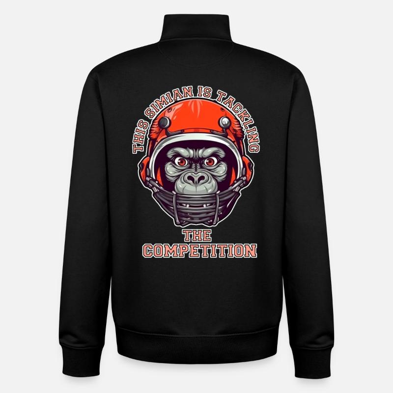 Singe confiant accepte le défi - Sweat zippé unisexe en coton bio Stanley/Stella - noir