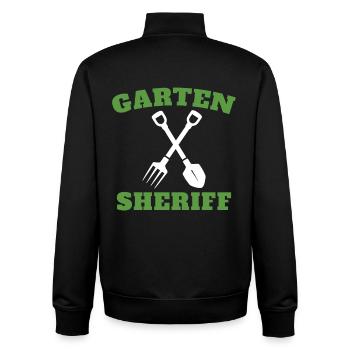 Gärtner Hobbygärtner Landschaftsbau Garten Sheriff - Unisex Organic Zip Sweatshirt von Stanley/Stella - Schwarz - Hinten - AI Model Male 185 light (185cm)