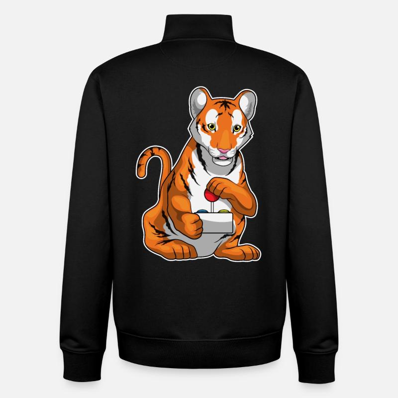Tiger Gamer Controller - Unisex Organic Zip Sweatshirt von Stanley/Stella - Schwarz
