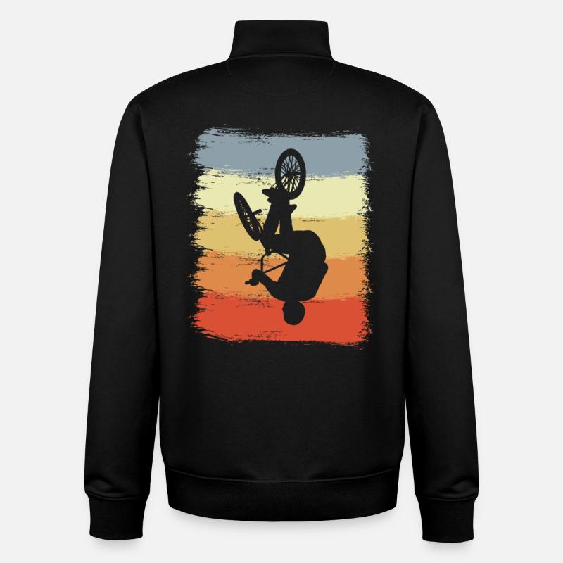 Vintage BMX - Unisex Organic Zip Sweatshirt by Stanley/Stella - black