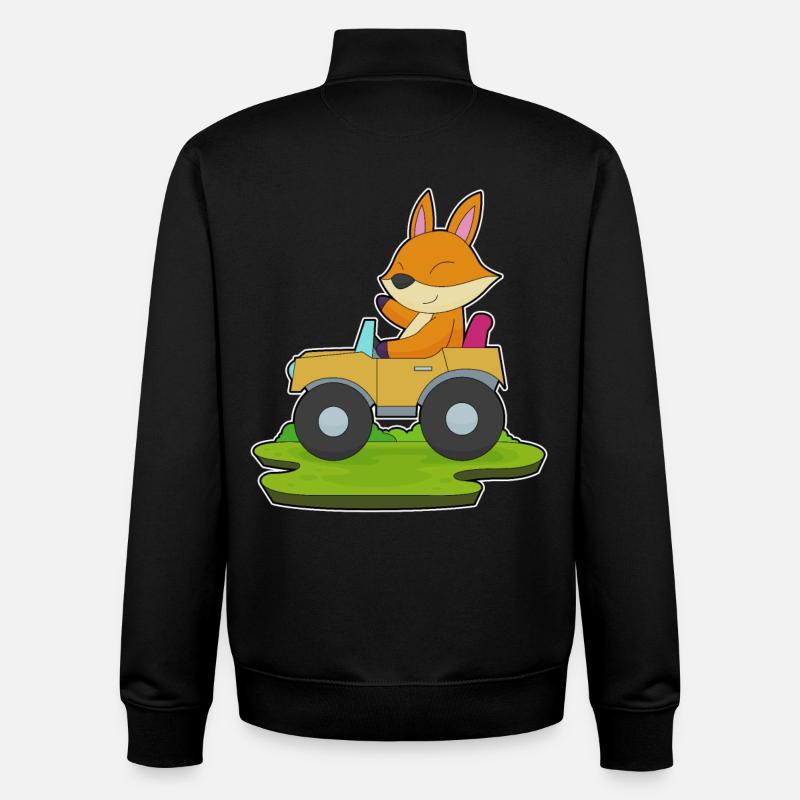 Fuchs Auto - Sweat zippé unisexe en coton bio Stanley/Stella - noir