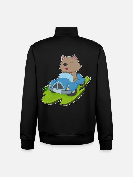 Cat Car - Unisex Organic Zip Sweatshirt by Stanley/Stella - black