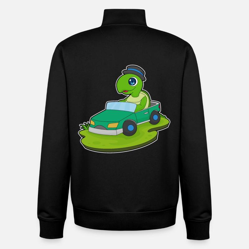 Schildkröte Auto - Unisex Organic Zip Sweatshirt von Stanley/Stella - Schwarz
