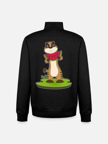 Erdmännchen Wassermelone - Unisex Organic Zip Sweatshirt von Stanley/Stella - Schwarz